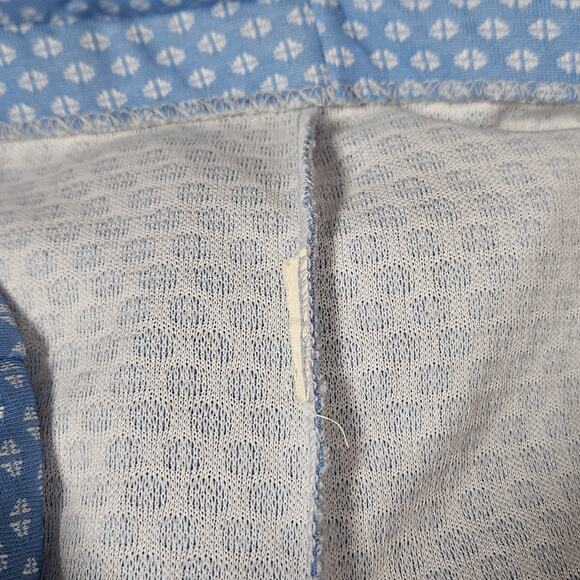 VTG 70s Funky Mod Blue Wide Bell Bottom High Waisted Disco Pants, sz 29x29.5 - Picture 3 of 3